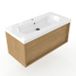 Saniclass Set meuble de salle de bain cadre en bois - 100x45x43.5cm - Lavabo en céramique Palermo blanc - 1 vasque - 1 trou de robinet - 1 tiroir - chêne mat naturel (bois) SW1420769/SW24915