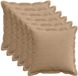 vidaXL Kussensloop - 6 stuks - Bruin - 30 x 30 cm - Katoensatijn