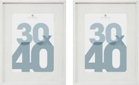 Atmosphera Fotolijstje Manu - 2x - met passe partout - voor een foto van 30 x 40 cm - wit - MDF/Glas