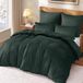 Ensemble de literie en flanelle, 135x200 cm + 2 taies d'oreiller, vert foncé