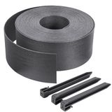 VOUNOT® Gazonrand Flexibel van PE, Border met 12 Grondpinnen, Tuinrand en Beeteinfassung Lengte 20m, Hoogte 13cm, Dik 3mm, Grijs