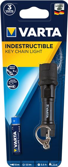 Varta Keychain Flashlight - Black - LED - 12 lm - AAA Battery