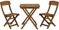 Casaria Tuinset – 1 Tafel 2 Stoelen Acaciahout Inklapbaar – Bruin