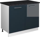 Vicco Wastafelkast Fame-Line, Donkerblauw hoogglans/Wit, 100 cm