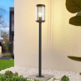 Lindby - Tuinpad verlichting - 1 licht - Aluminium, polycarbonaat - H: 100 cm - E27 - donkergrijs, helder