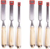 Benson 6x houtbeitel set - 3-delig - stevige houten greep