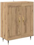 vidaXL Dressoir Artisan Eiken 69,5 x 34 x 90 cm Bois de placage