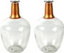 Countryfield Bloemenvaas Firm Big Bottle - 2x - helder transparant/koper - glas - D15 x H25 cm