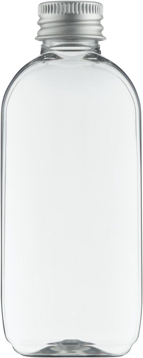 Claudius Cosmetics B.V. Lege Plastic Flessen 75 ml - 10 stuks - HDPE transparant 21 navulbaar - met aluminium dop - leeg