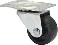Wagner meubelrol/zwenkwiel - diameter 30 mm, bouwhoogte 40 mm, staal verzinkt, zwart, schroefplaat 34 x 48 mm, draagkracht 15 kg - 01210901