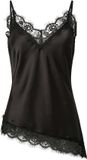PIECES - PCNOMI STRAP SATIN LACE TOP WVN D2D - Blouse - Zwart