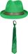 Merkloos Carnaval verkleedset Classic - hoed en stropdas - groen - heren/dames - verkleedkleding accessoires