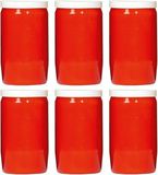 Spaas Grafkaars/gedenklicht - 6x - rood - 7 x 15 cm - 6 dagen brandtijd
