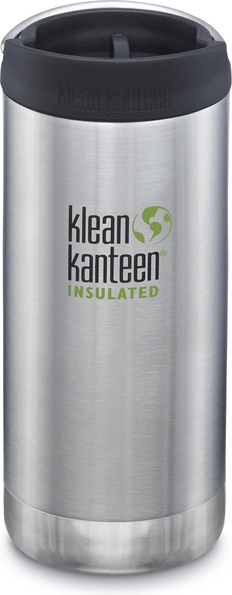 Klean Kanteen oz (w/Café Cap) 355TKWide 12ml Brushed stainless zilver