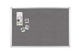 BoardsPlus Prikbord, Vilten Memobord Grijs, Geanodiseerd Aluminium Omlijsting, 105 x 75 cm