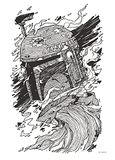 Komar Muurafbeelding - Star Wars Boba vet Drawing - grootte: 50 x 70 cm