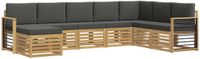 vidaXL Hoek loungeset 8 zitplaatsen Polyester Wit en antracietkleurig