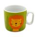 Dekohelden24 tasse enfant avec poignée / lion / inscription Mutig & Wild / H / Ø env. 6,8 x 7,4 cm, capacité 150 ml, porcelaine.