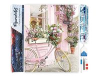 Figured'Art Diamond Painting set Volwassenen 40x50 cm Roze Fiets
