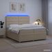 Maison Exclusive - lit boxspring LED avec matelas, couleur crème, 200 x 200 cm, rembourré