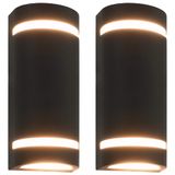 VidaXL Lampes murales d'extérieur 2 pièces 35 W semi-circulaire noir