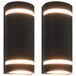 VidaXL Lampes murales d'extérieur 2 pièces 35 W semi-circulaire noir
