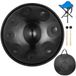 VEVOR Handpan Noir, Handpan Instrument de percussion D mineur 9 notes, Acier à l'azote avec 1 support, Idéal pour spectacle de rue, fêtes, rassemblements entre amis et familles