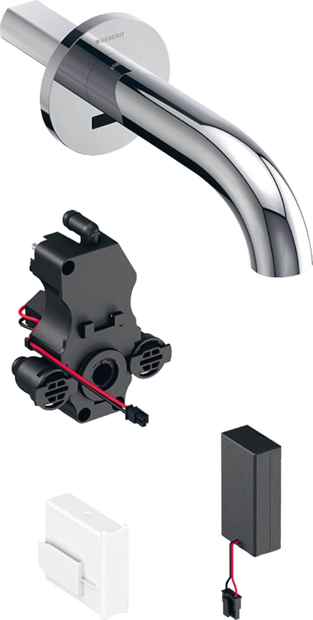 Geberit Piave elektronische wandwastafelkraan koud voor batterij 17cm chroom 116.263.21.1