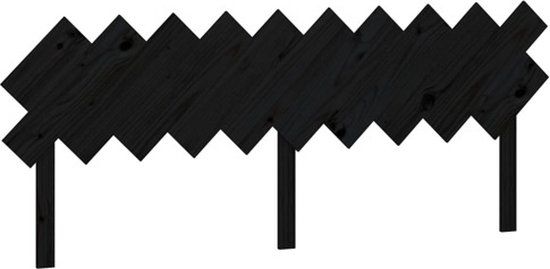 vidaXL Hoofdbord - Zwart - Massief Grenenhout - 196x3x80,5 cm