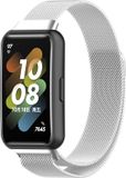 Strap-it Milanees Smartwatch bandje - Geschikt voor Huawei Band 7 - Zilver
