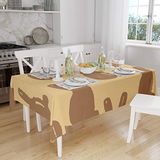 Bonamaison Tafelkleed, Anti-Mold, Sneldrogend, Waterdicht, 100% Polyester Tafellaken, Bruine tinten, 140 x 160 Cm