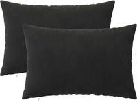 vidaXL - Kussensloop - 2 stuks - HEERLEN - Zwart - 50 x 75 cm - Katoensatijn