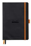 RHODIA 117762C - Soepel Notitieboek Bullet Journal Goalbook Zwart - A5 14,8 x 21 cm - Kleine Ruitjes - 240 pagina's - Clairefontaine Ivoor Papier 90 g/m² - 2 Leeslinten, Elastieksluiting - Omslag in Imitatieleer
