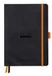 RHODIA 117762C - Soepel Notitieboek Bullet Journal Goalbook Zwart - A5 14,8 x 21 cm - Kleine Ruitjes - 240 pagina's - Clairefontaine Ivoor Papier 90 g/m² - 2 Leeslinten, Elastieksluiting - Omslag in Imitatieleer