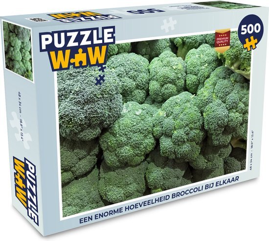 MuchoWow Puzzel Een enorme hoeveelheid broccoli bij elkaar - Legpuzzel - Puzzel 500 stukjes - Sinterklaas cadeautjes - Sinterklaas voor grote kinderen