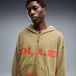 PUMA Hoodie met print en volledige rits Uniseks XL, Chai Latte Brown