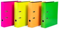 HERMA 20062 ordner A4 neon assortiment, 10 stuks, 7 cm breed, motief ordners van karton met interne print voor school & kantoor, stabiele kinderringmapset van karton voor jongens en meisjes