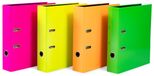 HERMA 20062 ordner A4 neon assortiment, 10 stuks, 7 cm breed, motief ordners van karton met interne print voor school & kantoor, stabiele kinderringmapset van karton voor jongens en meisjes