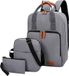 Sacs de voyage 3-en-1, sac à dos et sac d'école pour étudiants, avec port USB, couleur : gris clair
