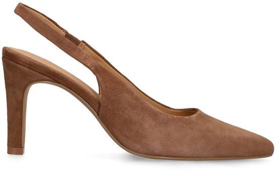 Manfield Dames Bruine Suède Slingbacks Maat 42
