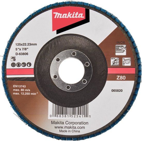 Makita Accessoires Makita Lamellenschuurschijf 125mm Z80 - D-63806-10