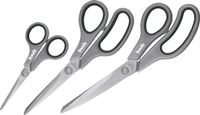 Kwb Set de ciseaux - 6x pièces - 14 / 21 / 25 cm - gaucher et droitier - ciseaux de loisir / ciseaux textiles / ciseaux ménagers