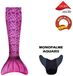 Icare Distribution SAS Costume de sirène avec monopalme Aquaris Kuaki Mermaids rose