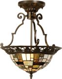 Lumilamp Plafondlamp Tiffany Ø 37x41 cm Bruin Beige Metaal