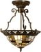 Lumilamp Plafondlamp Tiffany Ø 37x41 cm Bruin Beige Metaal