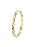 Lucardi Dames Ring met 12 diamanten 0,015ct slag. - Ring - Cadeau - 14 Karaat Goud - Geelgoud