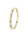 Lucardi Dames Ring met 12 diamanten 0,015ct slag. - Ring - Cadeau - 14 Karaat Goud - Geelgoud