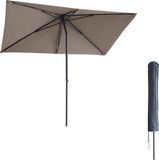 Kopu® Leon Parasol Rectangulaire 150x250cm avec Housse - Hauteur réglable - Taupe