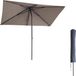 Kopu® Leon Parasol Rectangulaire 150x250cm avec Housse - Hauteur réglable - Taupe