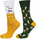 Merkloos / Sans marque Soxo Bier Sokken Heren Cadeau Voor Mannen Happy Socks Men Katoen Kleurrijk Herensokken 40-45 Geel